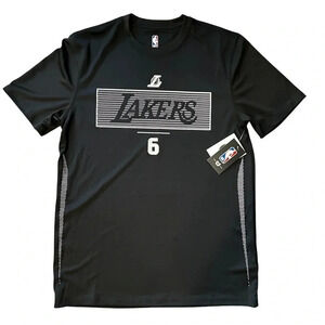 NWT NBA Lakers‎ James 6 Mens Medium Tshirt Black Grey Style VTMB847F
